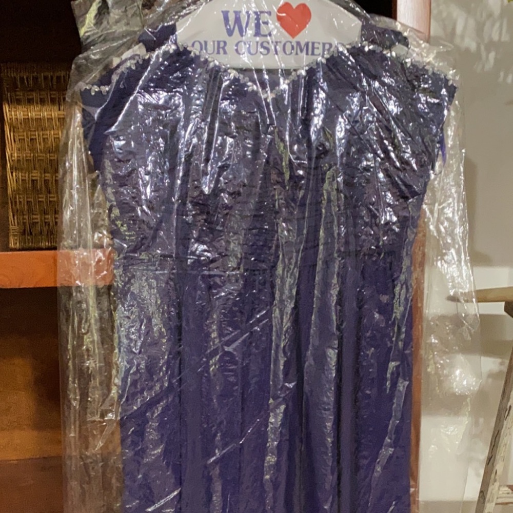 Purple chiffon long formal